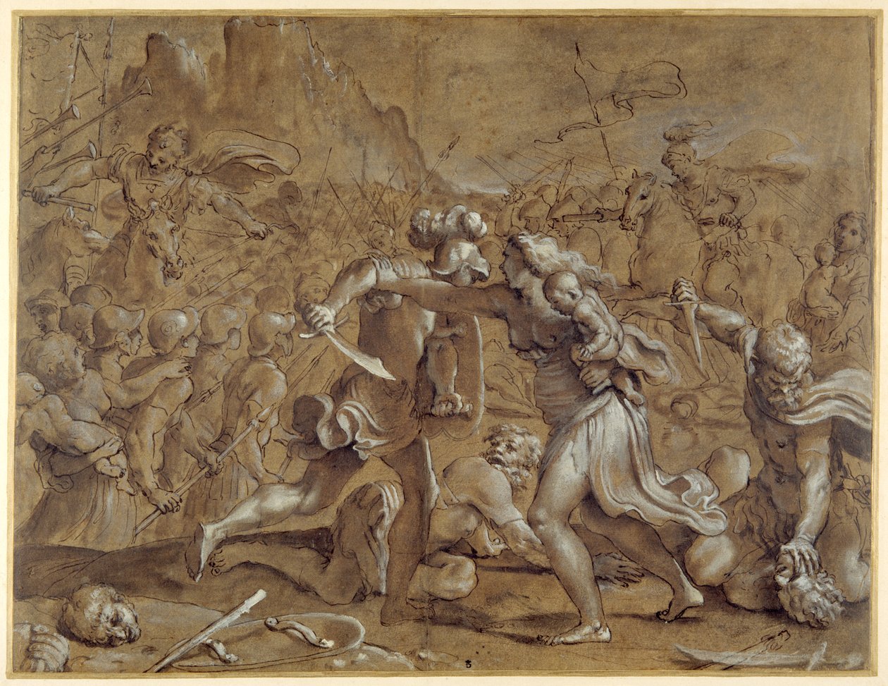 Die Schlacht zwischen den Römern und den Sabinern von Annibale Carracci