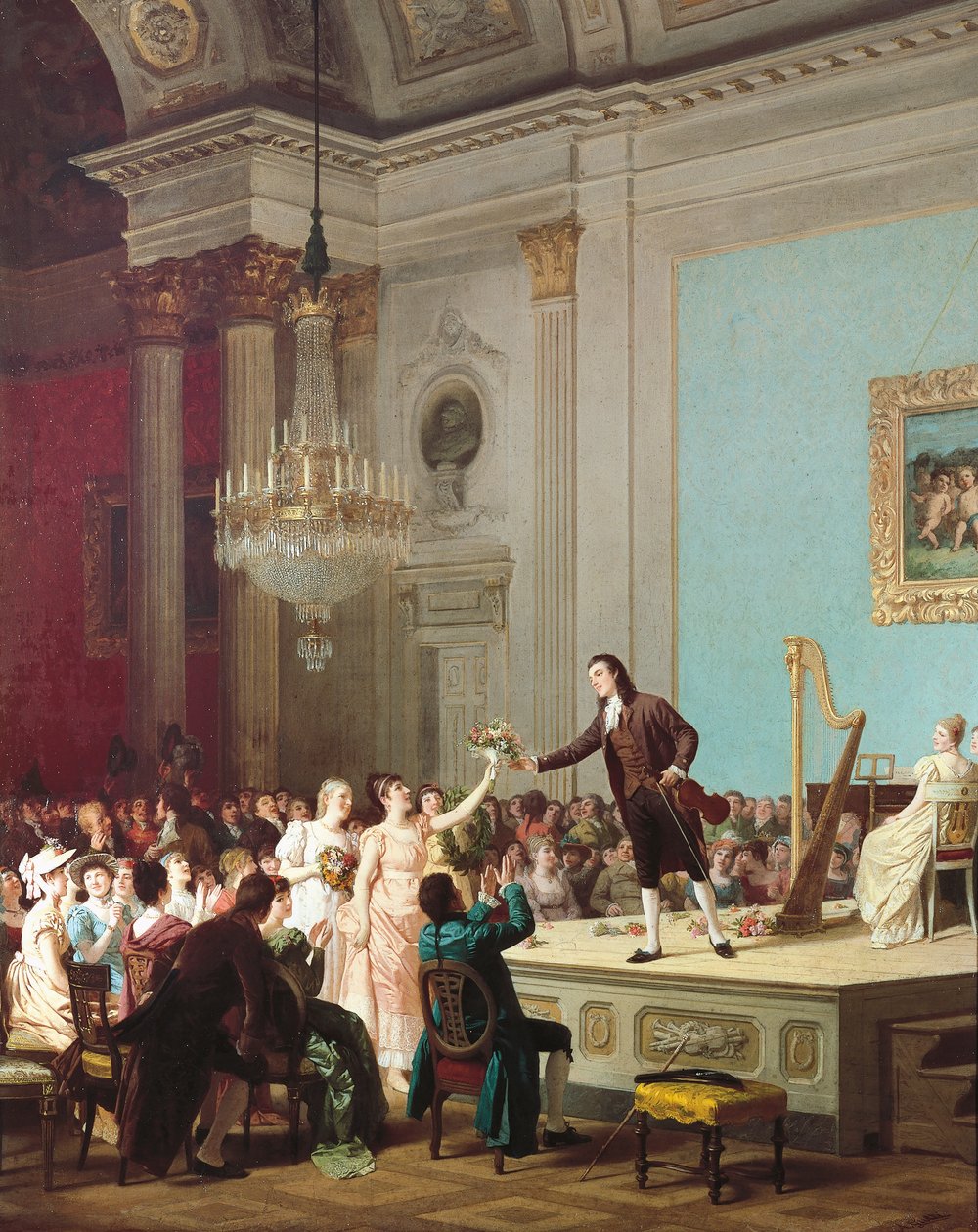 Der erste Triumph von Paganini, ca. 1890, Gemälde von Annibale Gatti, Italien von Annibale Gatti