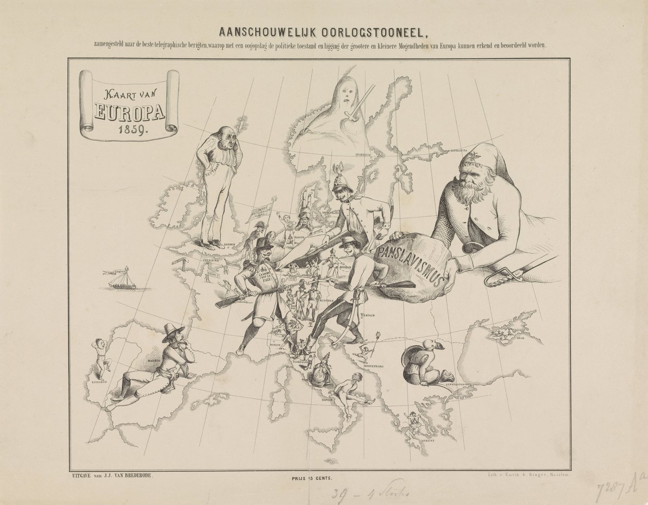 Anschauliches Kriegstheater / Karte von Europa im Jahr 1859 von Anonymous