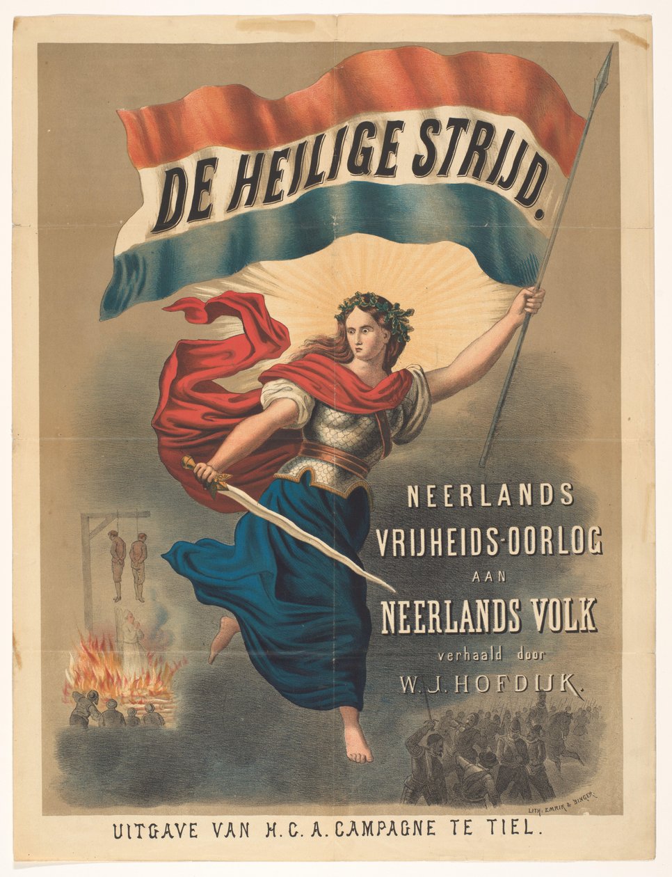 Plakat für Der Heilige Kampf von Willem Jacobszoon Hofdijk von Anonymous