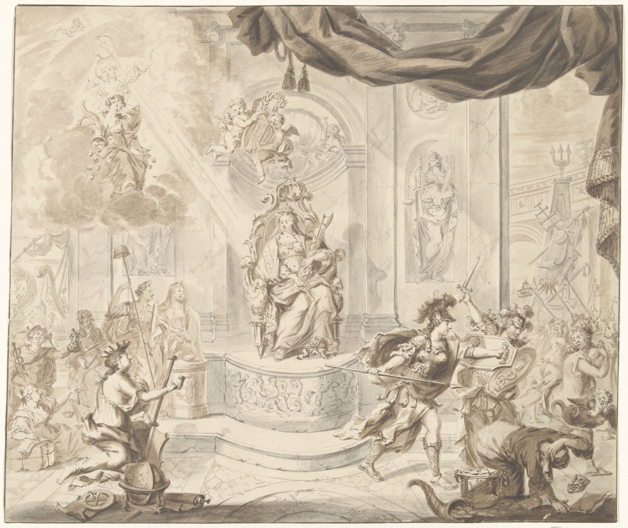 Allegorie auf die Vertreibung der Windhändler von der Amsterdamer Börse, 1763 von Anonymous