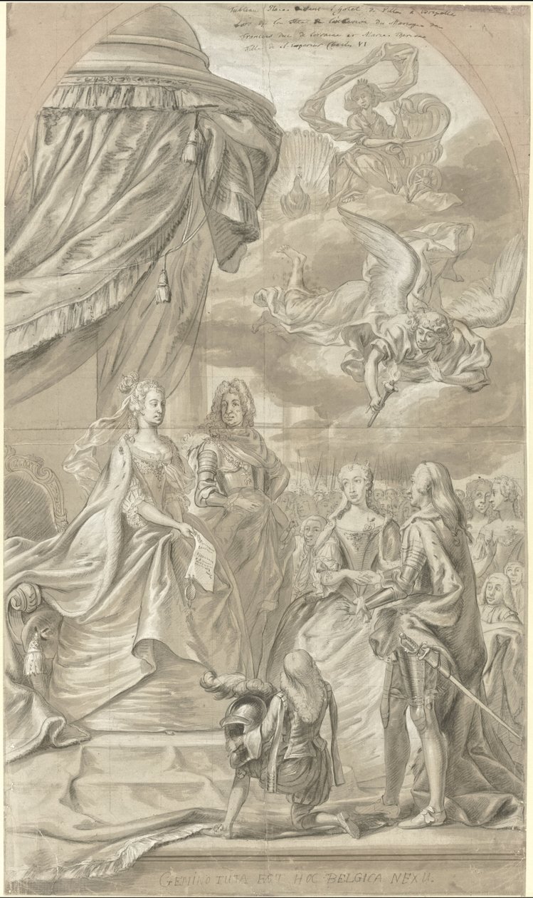 Allegorie auf die Hochzeit von Erzherzogin Maria Anna von Österreich und Karl Alexander von Lothringen, 1744 von Anonymous