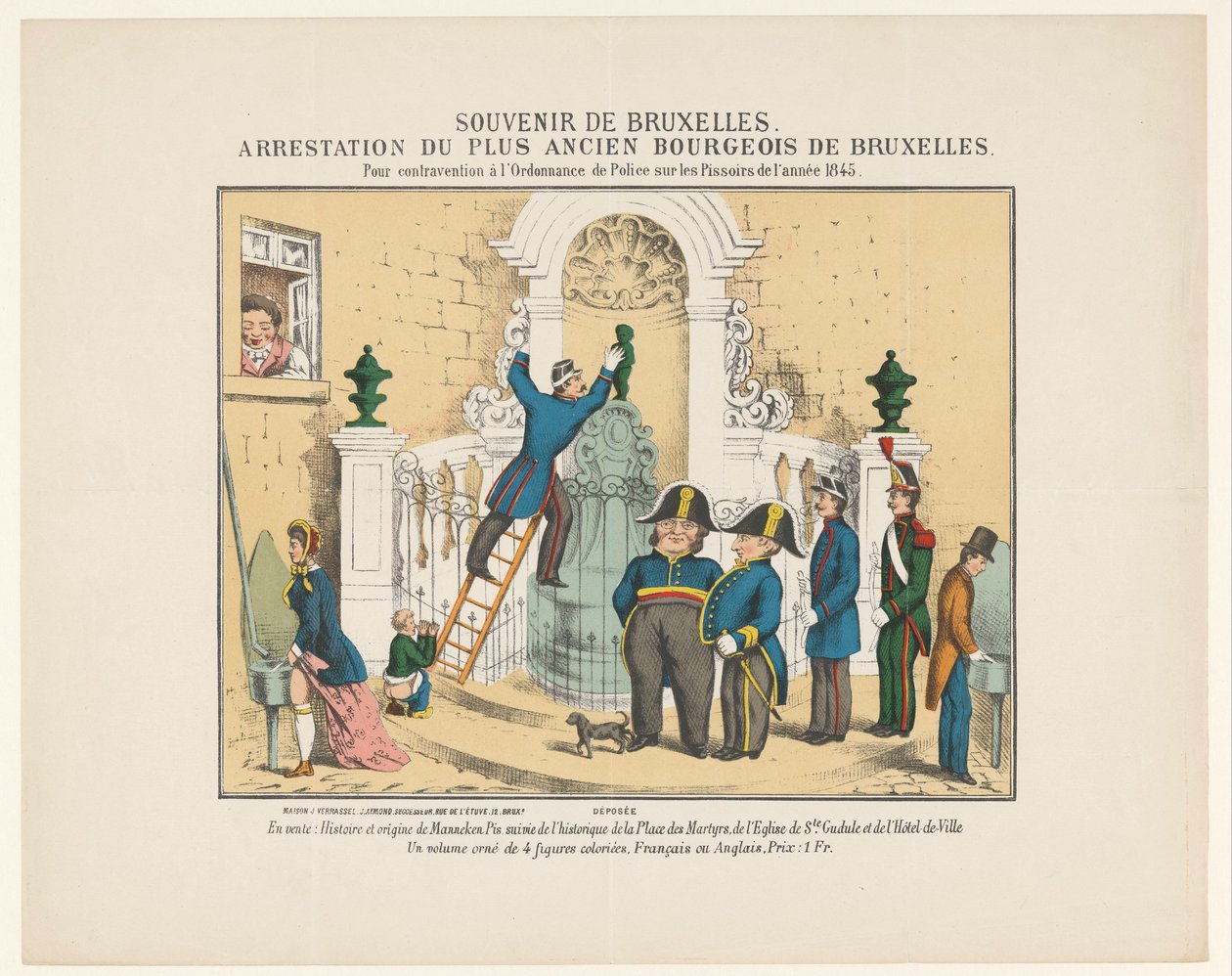 Verhaftung von Manneken Pis, 1845 von Anonymous