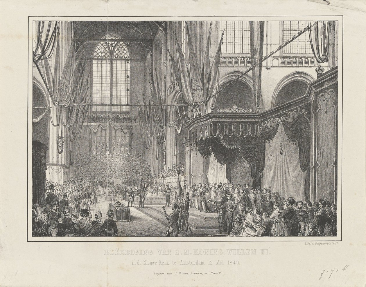 Vereidigung von S.M. König Wilhelm III. in der Nieuwe Kerk zu Amsterdam am 12. Mai 1849 von Anonymous