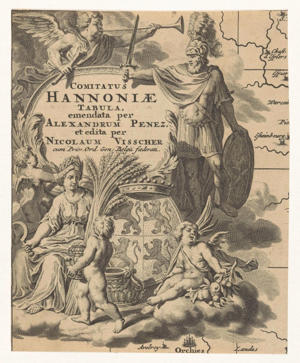 Ceres, Putti und Wappen von Hennegau von Anonymous