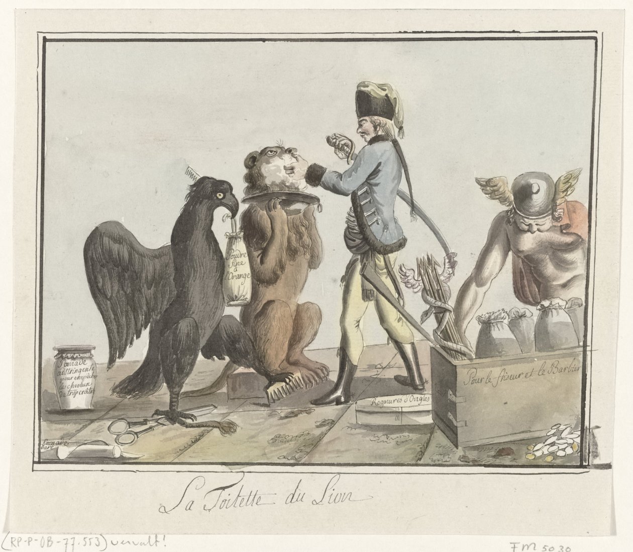 Der niederländische Löwe wird geschoren, 1787 von Anonymous