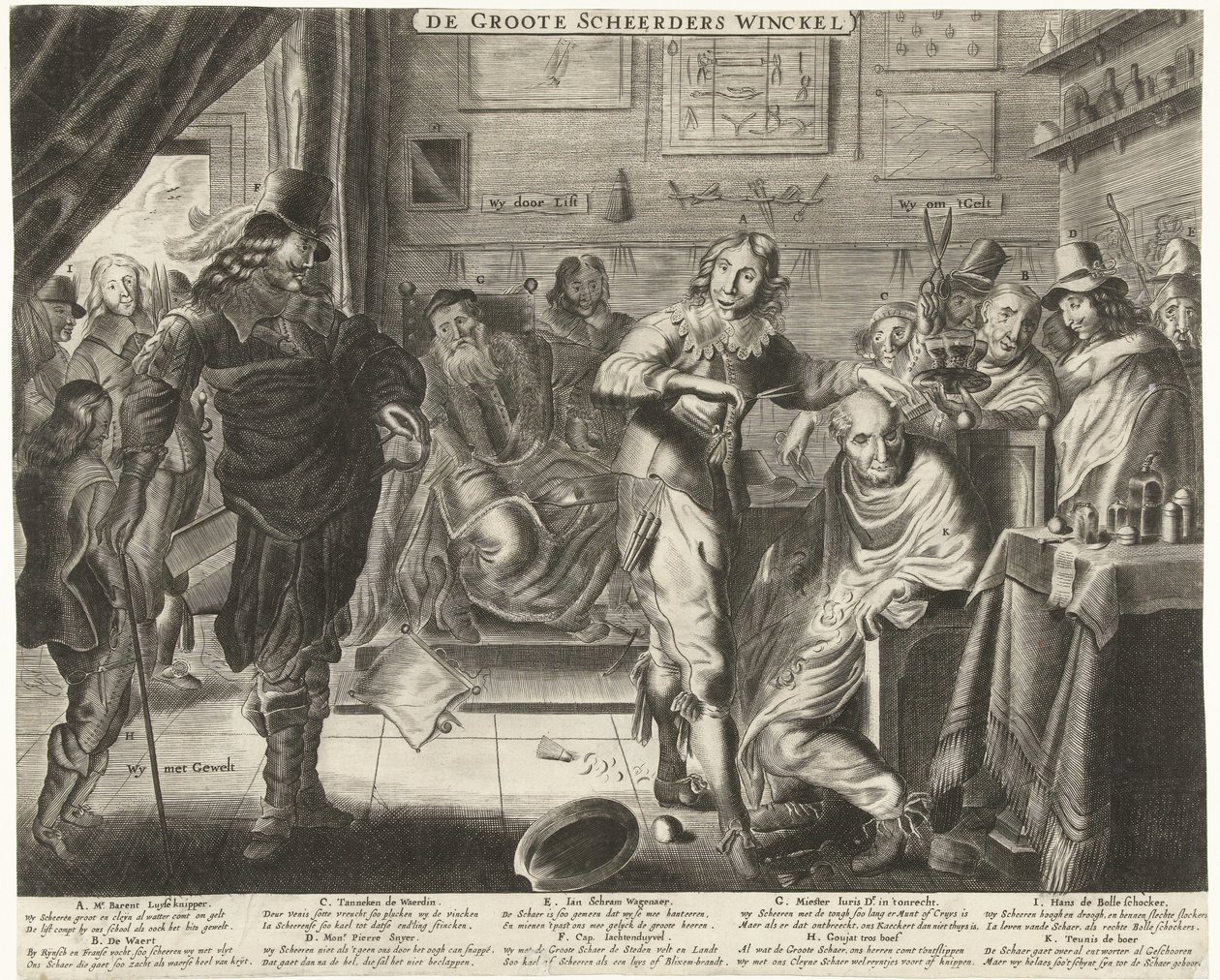 Der Bauer im großen Barbierladen, ca. 1650 von Anonymous