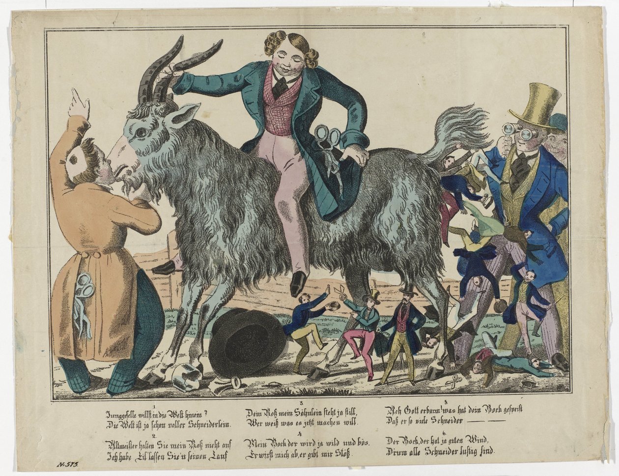 Der Schneider und die Ziege, 1830-1840, Nr. 575 von Anonymous