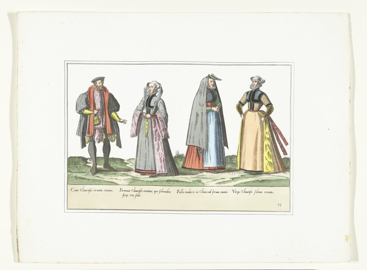 Drei Frauen und ein Mann in deutscher Mode, ca. 1580 von Anonymous