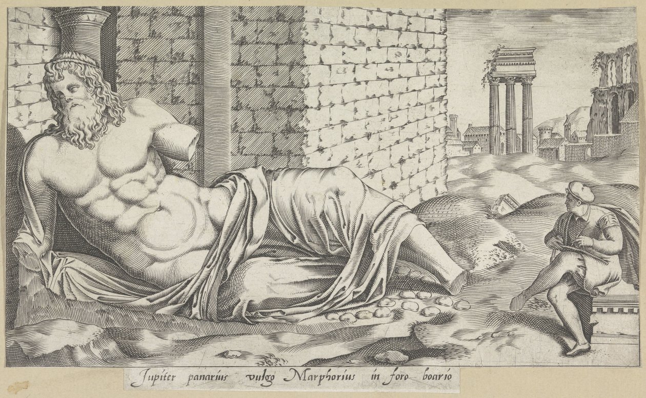 Ein Zeichner bei der Statue des Tiber (Marforio) von Anonymous
