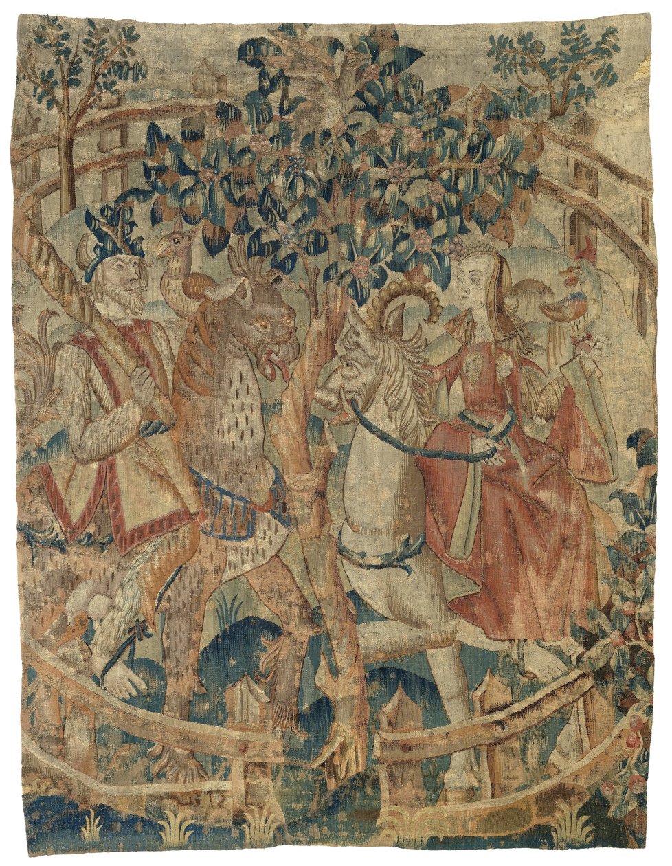 Ein Wildmann und -frau in einem geschlossenen Garten (Fragment) von Anonymous