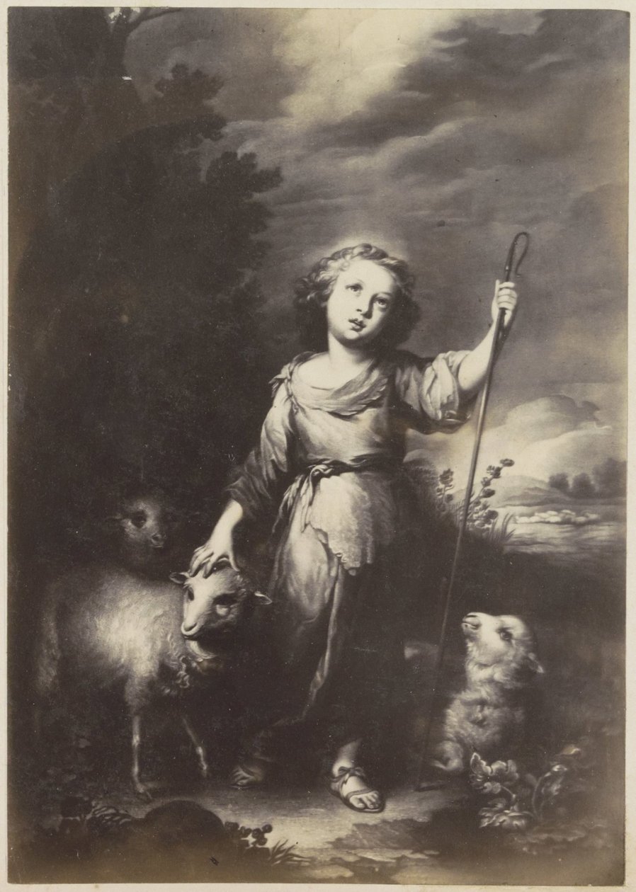 Fotoreproduktion einer (vermutlich) Druckgrafik von Johannes dem Täufer als Kind von Anonymous