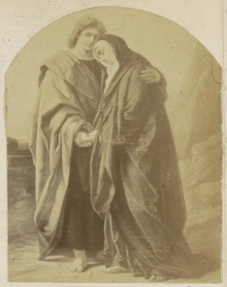 Fotoreproduktion einer (vermutlich) Zeichnung des Apostels Johannes und Maria von Anonymous