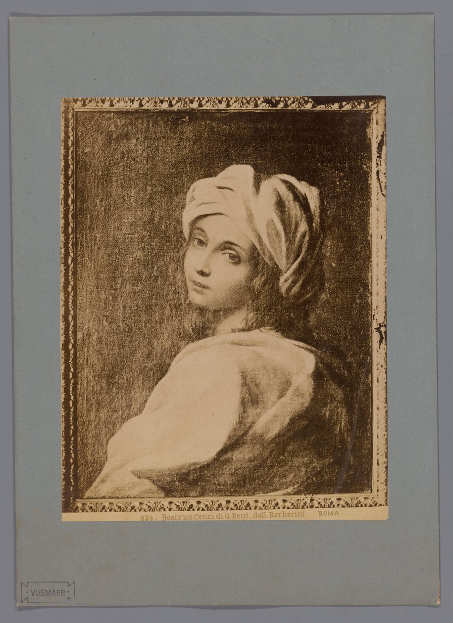 Fotoreproduktion eines gemalten Porträts von Beatrice Cenci von Guido Reni, in der Galleria Barberini in Rom von Anonymous