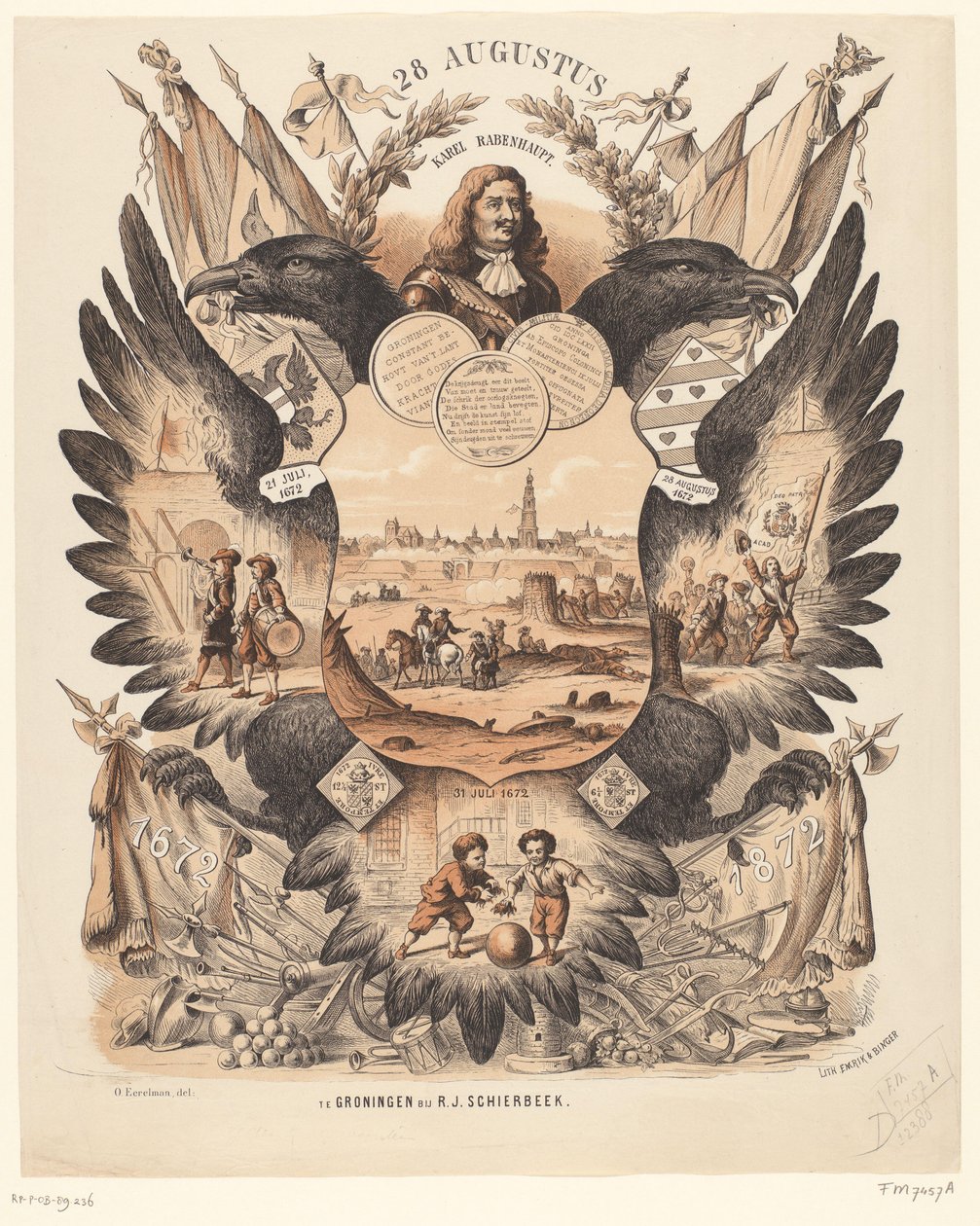 Gedenktafel zur Feier des 200-jährigen Entsatzes von Groningen 1672-1872 von Anonymous