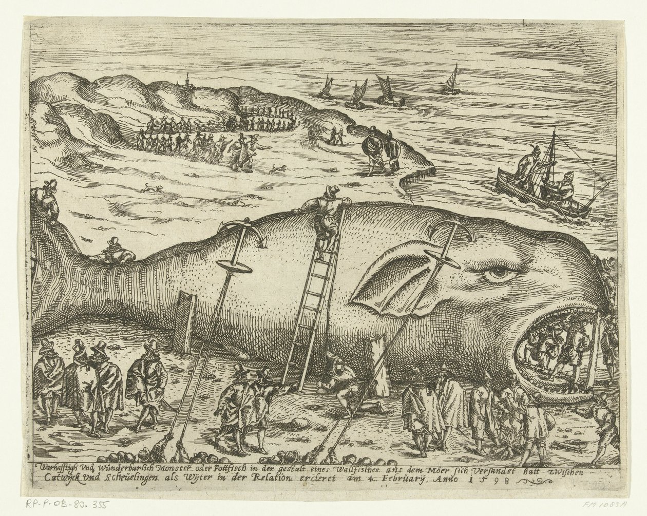 Gestrandeter Wal bei Berckhey, 1598 von Anonymous