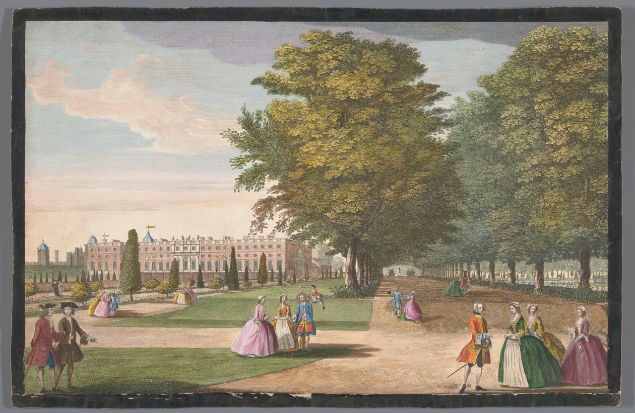 Ansicht von Hampton Court Palace in London von der Südseite von Anonymous