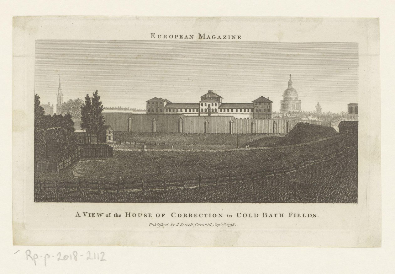 Ansicht des Coldbath Fields Gefängnisses in London von Anonymous