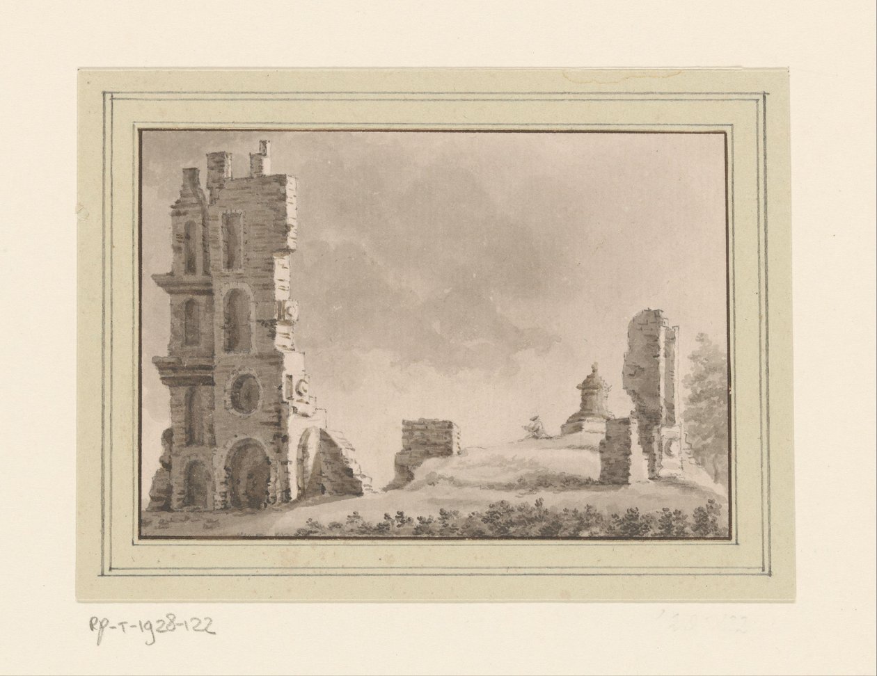 Blick auf die Ruinen von Huis ter Kleef bei Haarlem von Anonymous