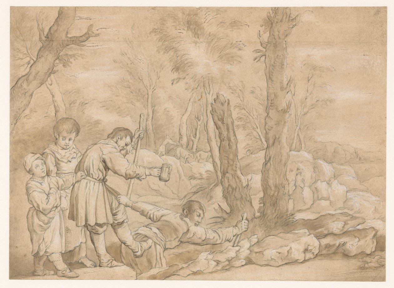 Gruppe von Blinden in einer Landschaft von Anonymous