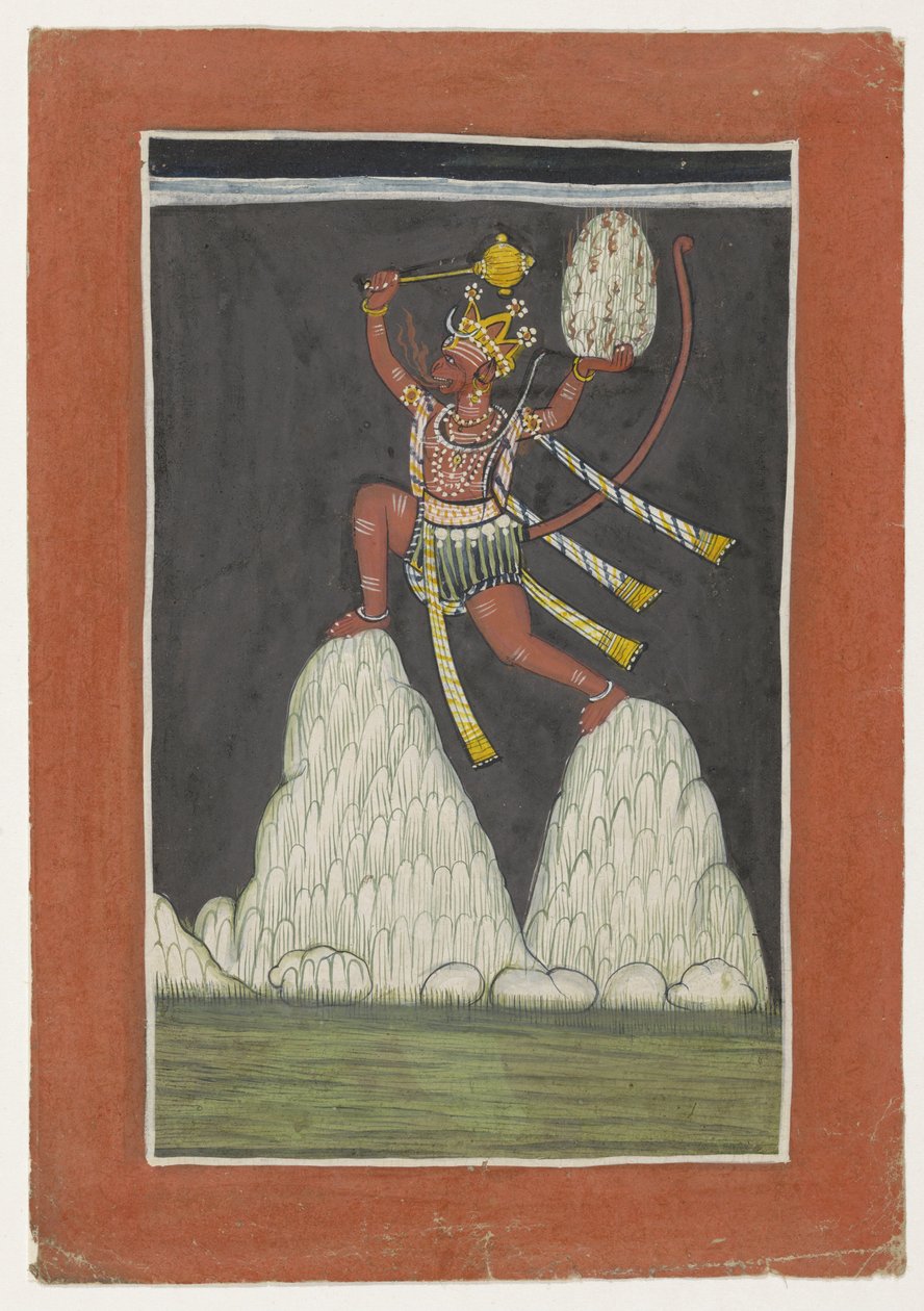 Hanuman springt auf Berggipfeln von Anonymous