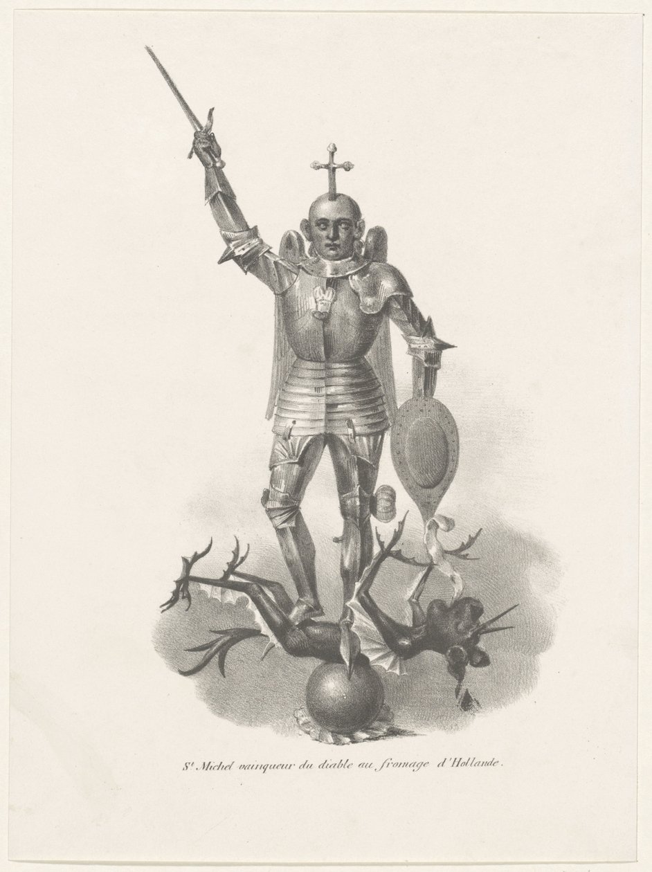 Heiliger Michael besiegt den Teufel mit holländischem Käse, 1830 von Anonymous