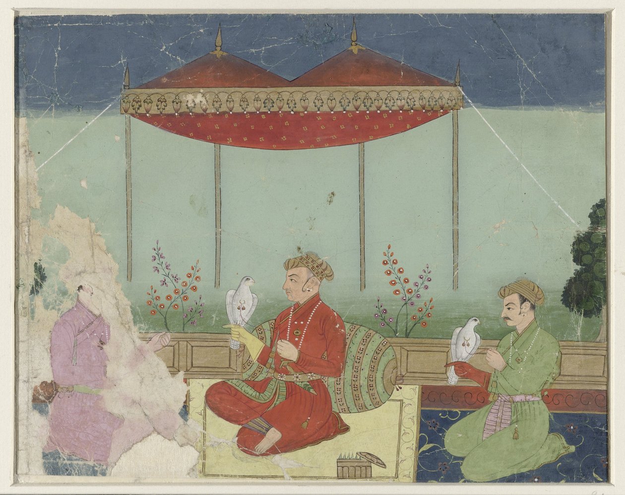 Jahangir sitzend unter einem Baldachin auf einer Terrasse von Anonymous