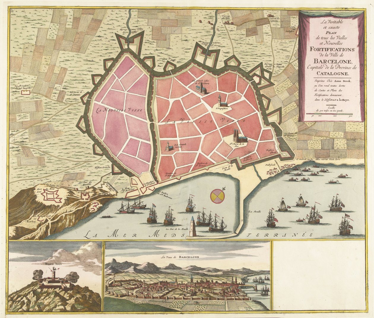 Karte von Barcelona, ca. 1706 von Anonymous