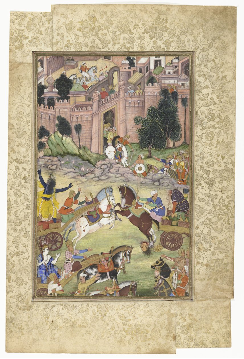 Krishna tötet den Dämon Sri Gala (Szene aus der Harivamsa) von Anonymous