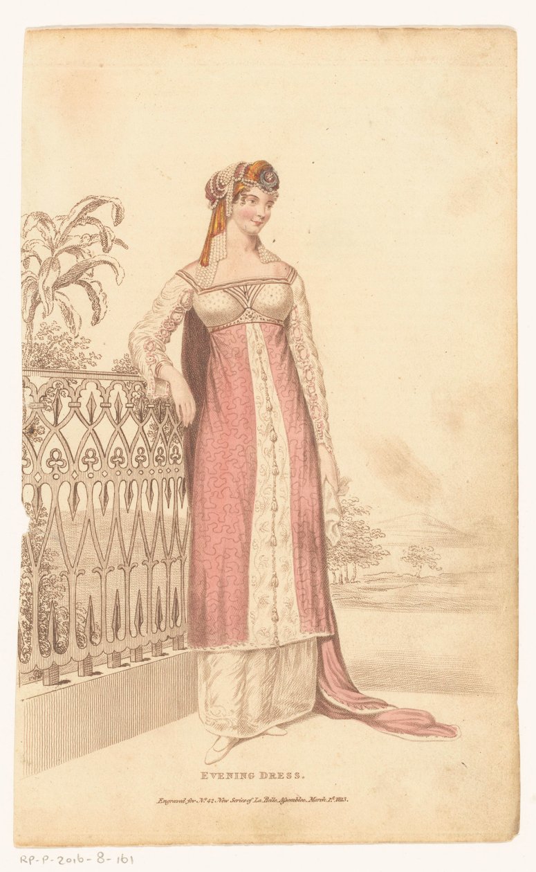 La Belle Assemblée, 1. März 1813, Nr. 42 (Neue Serie): Abendkleid von Anonymous