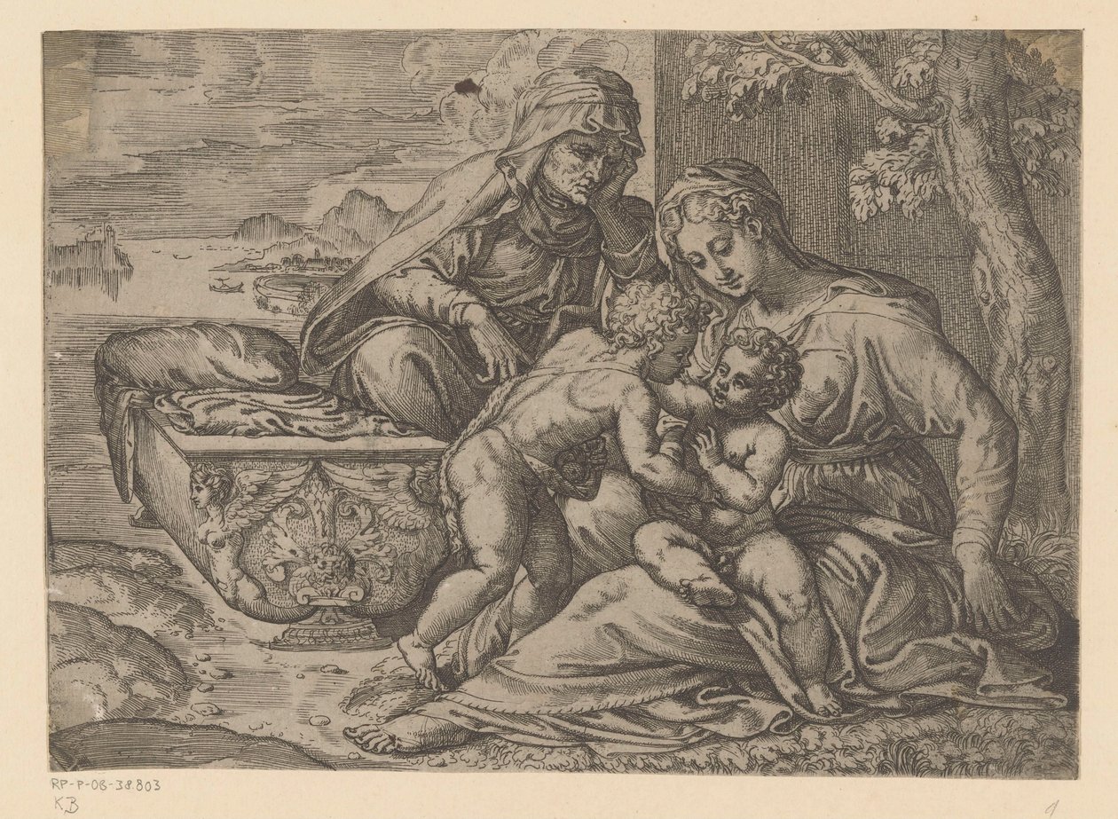 Maria mit dem Christuskind, Johannes dem Täufer und Elisabeth von Anonymous