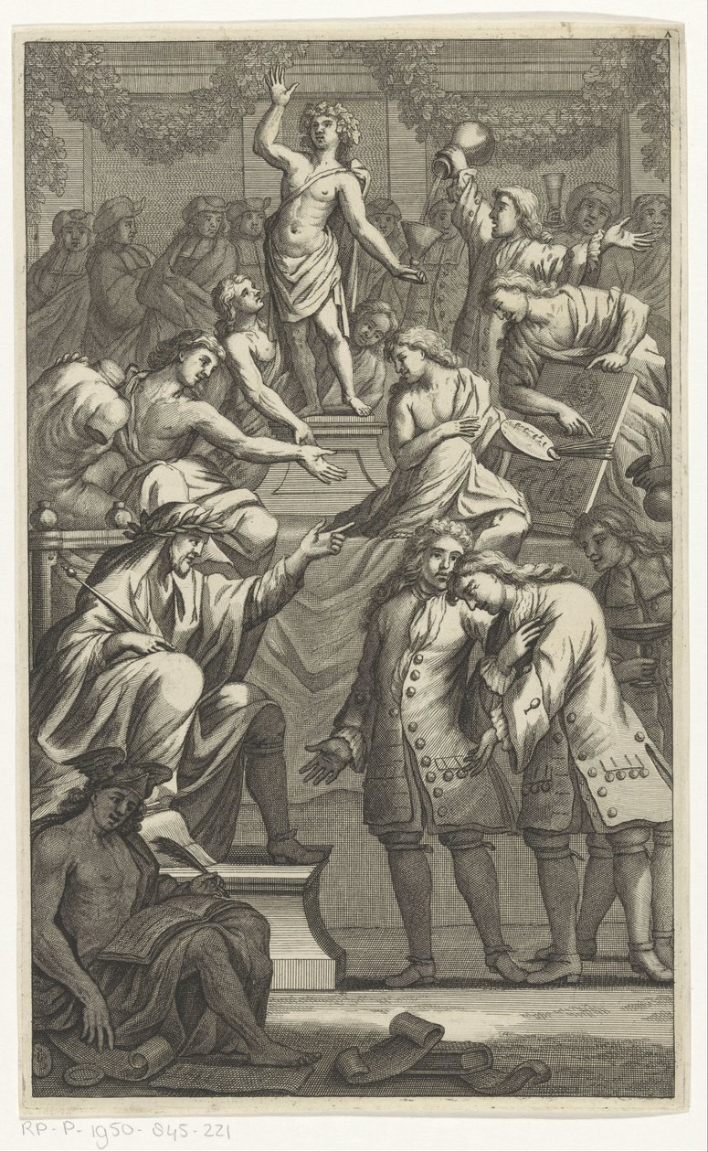 Empfang von Cornelis de Bruyn als neues Mitglied der Bentvueghels von Anonymous