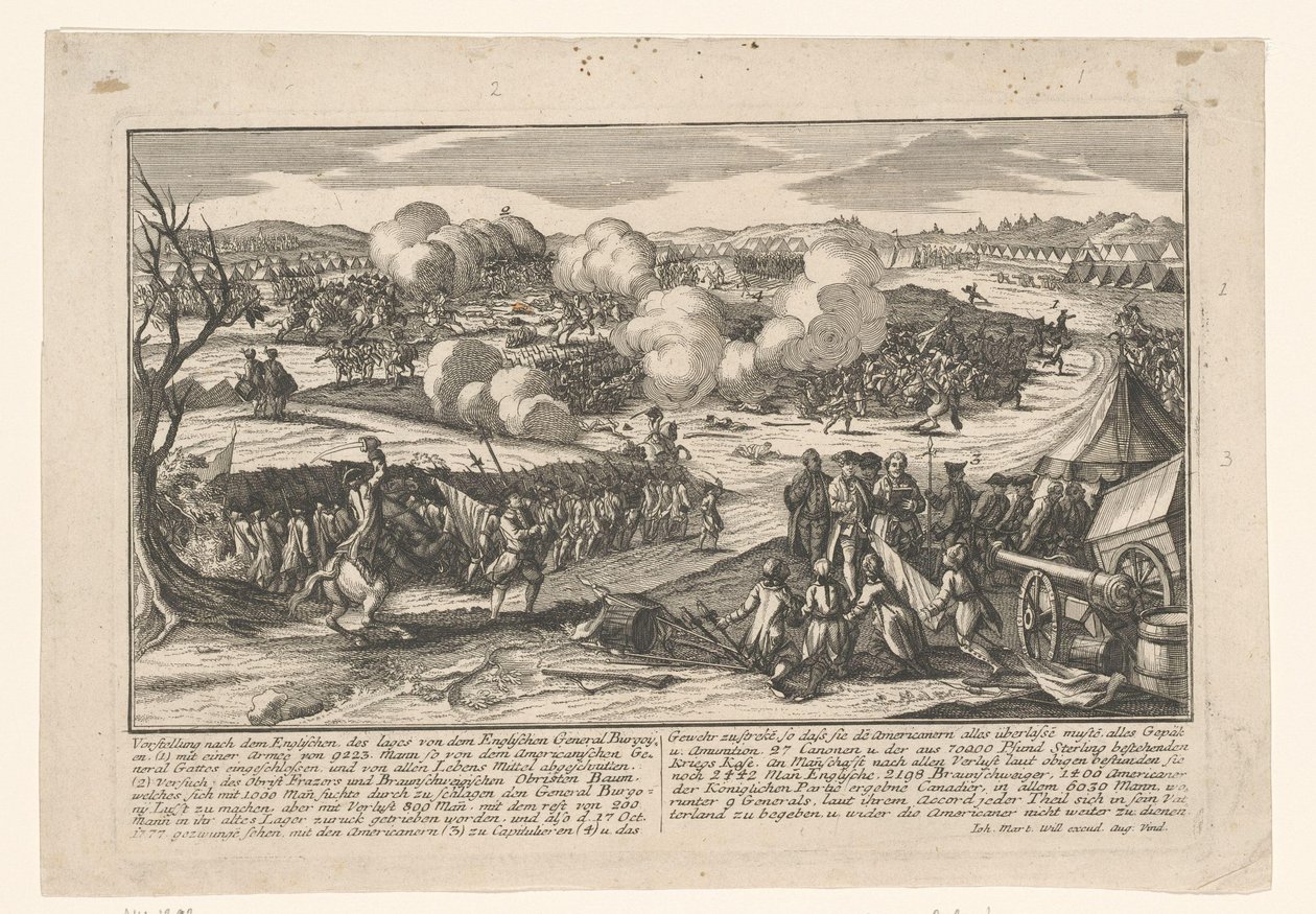 Übergabe von General Burgoyne an General Gates am 17. Oktober 1777 von Anonymous