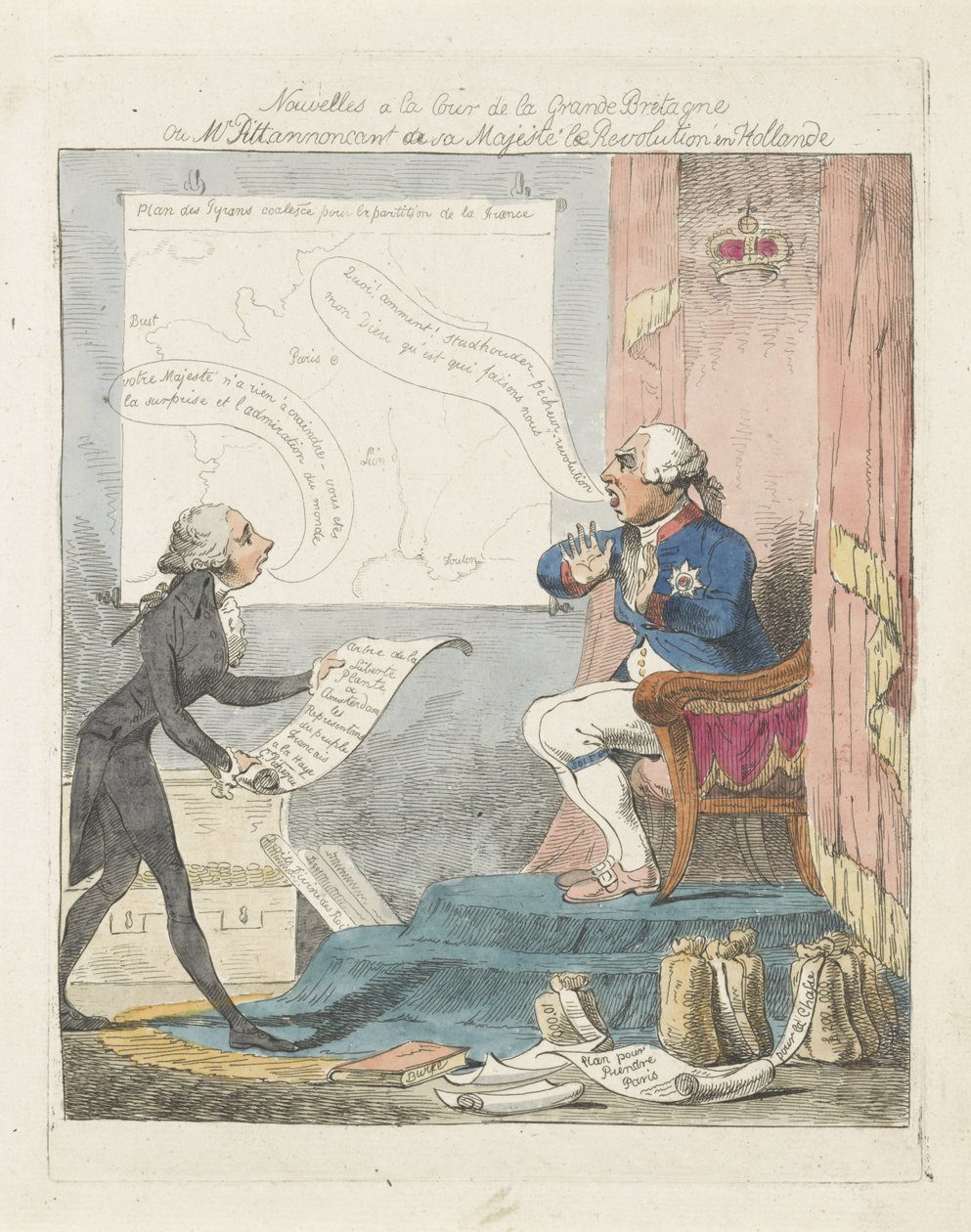 Pitt bringt George III. die Nachricht von der Revolution in den Niederlanden, 1795 von Anonymous