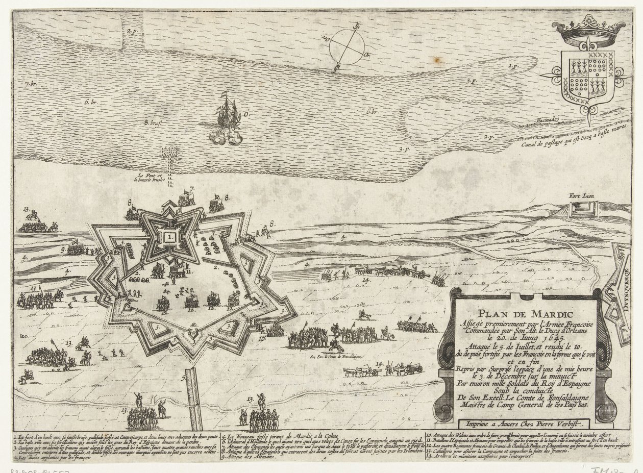 Grundriss des Forts Mardijk, 1645 von Anonymous