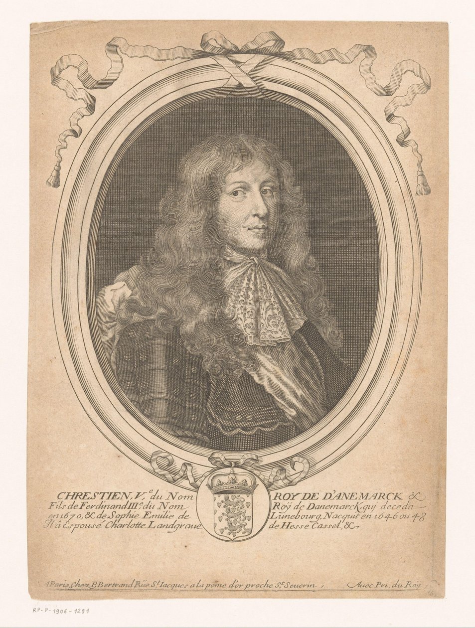 Porträt von König Christian V. von Dänemark von Anonymous