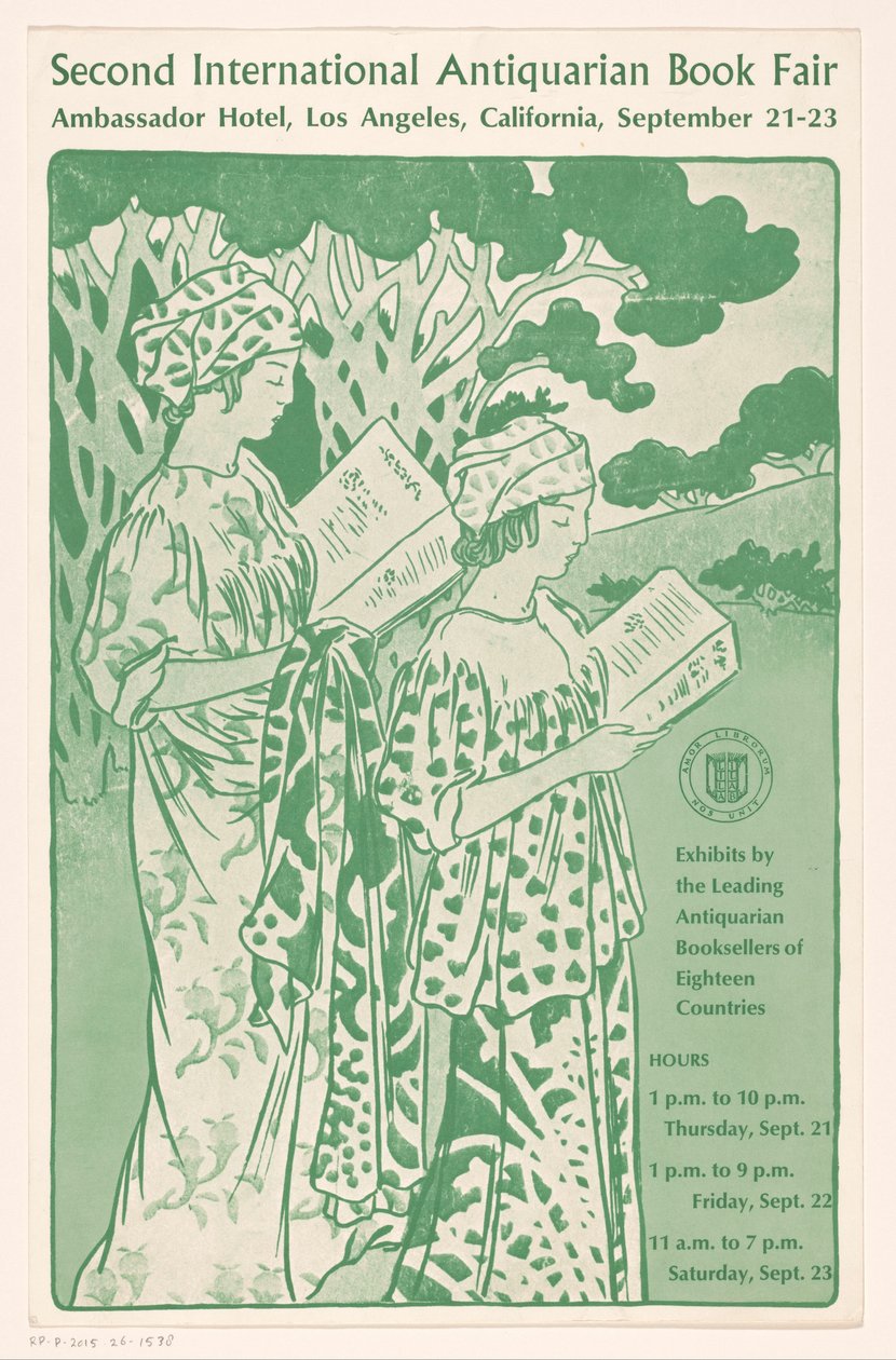 Werbeplakat für die Second International Antiquarian Book Fair in Los Angeles von Anonymous