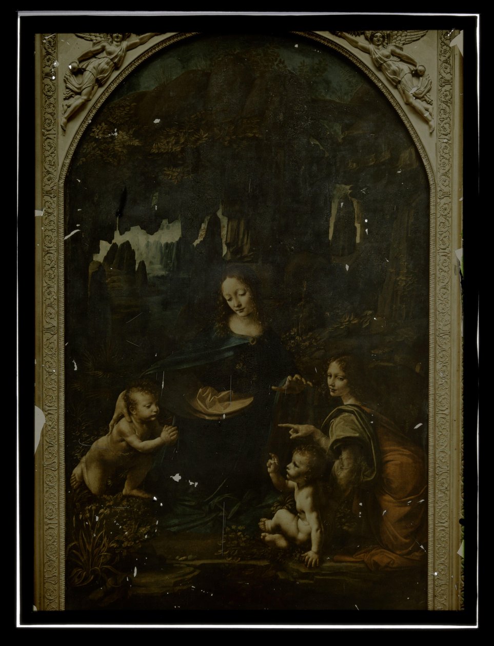 Reproduktion von Leonardo da Vinci, Die Felsgrottenmadonna, Louvre von Anonymous