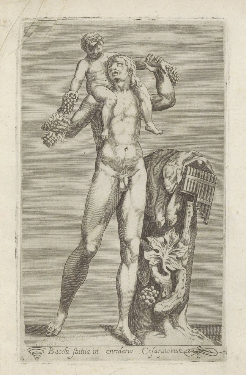 Skulptur des Silenus mit dem jungen Bacchus auf seinen Schultern von Anonymous