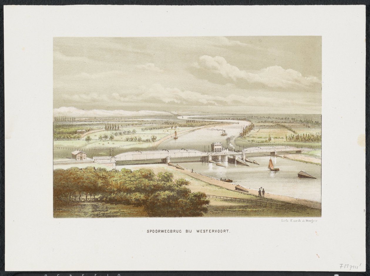 Eisenbahnbrücke bei Westervoort, 1846 von Anonymous