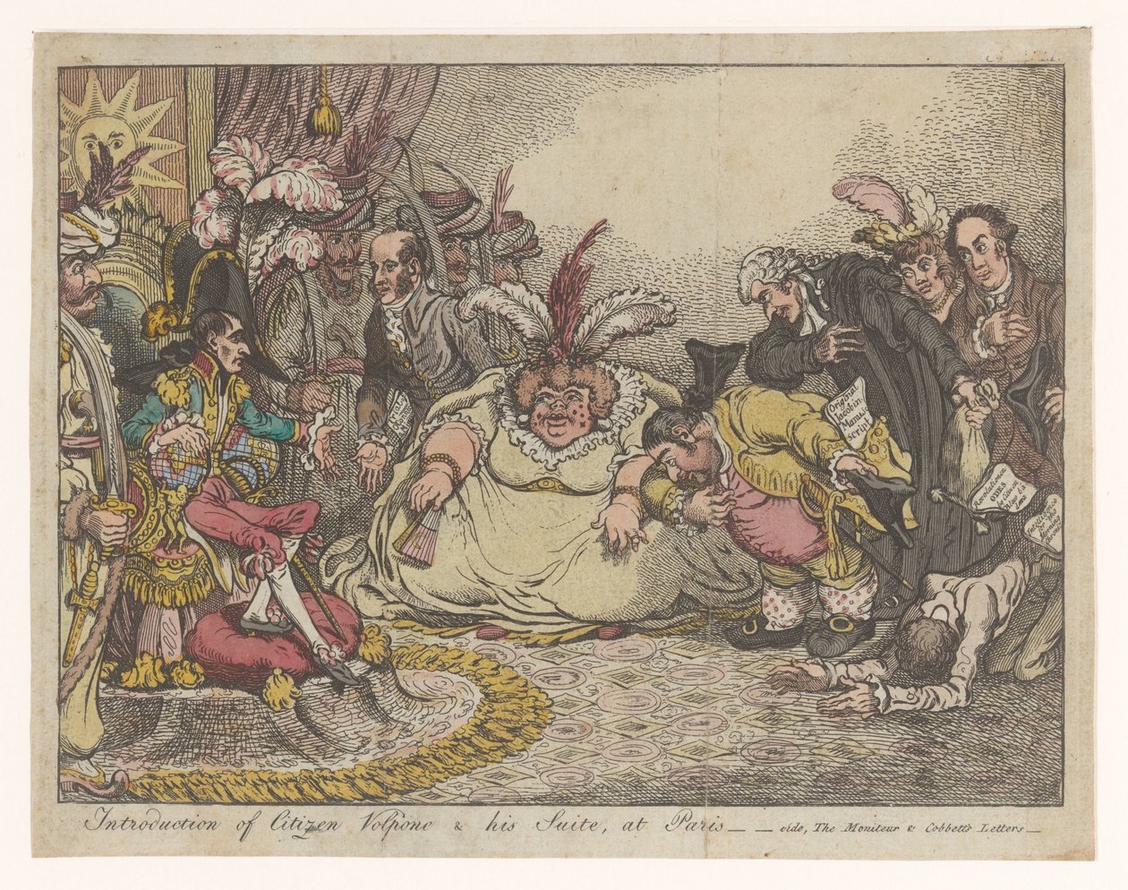 Spotprent mit Napoleon und Fox, 1802 von Anonymous
