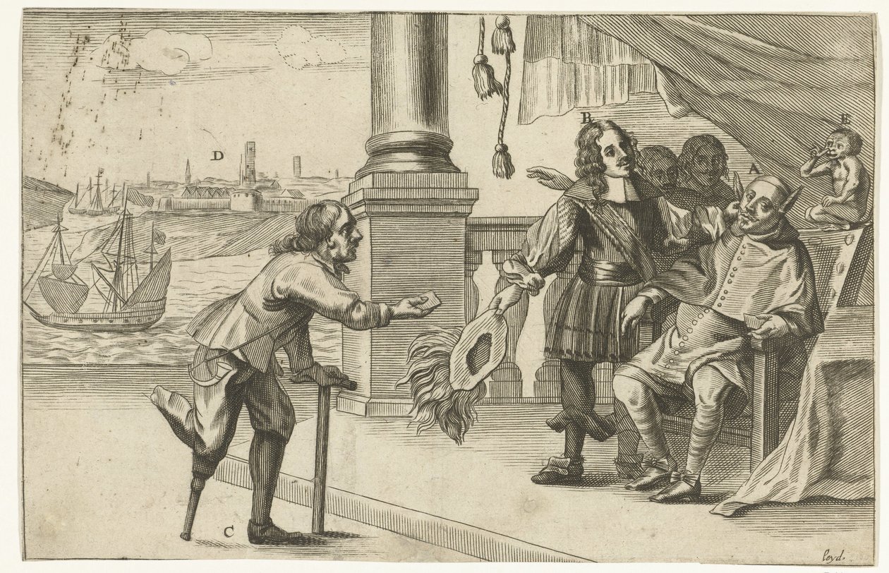 Karikatur des gescheiterten Anschlags auf Ostende, 1658 von Anonymous
