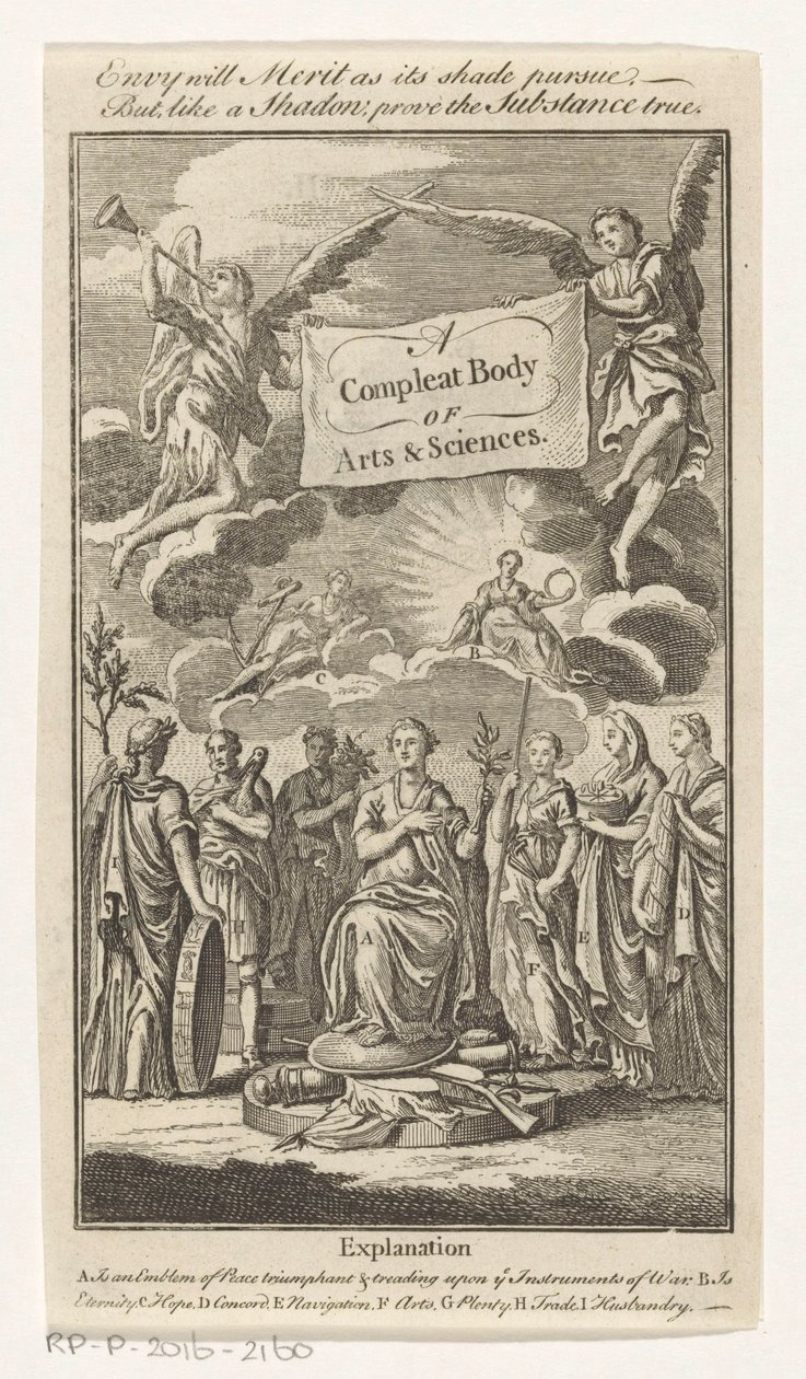 Triumph des Friedens Titelblatt für: S.n., The Universal Magazin of Knowledge and Pleasure Vol III, 1748 von Anonymous