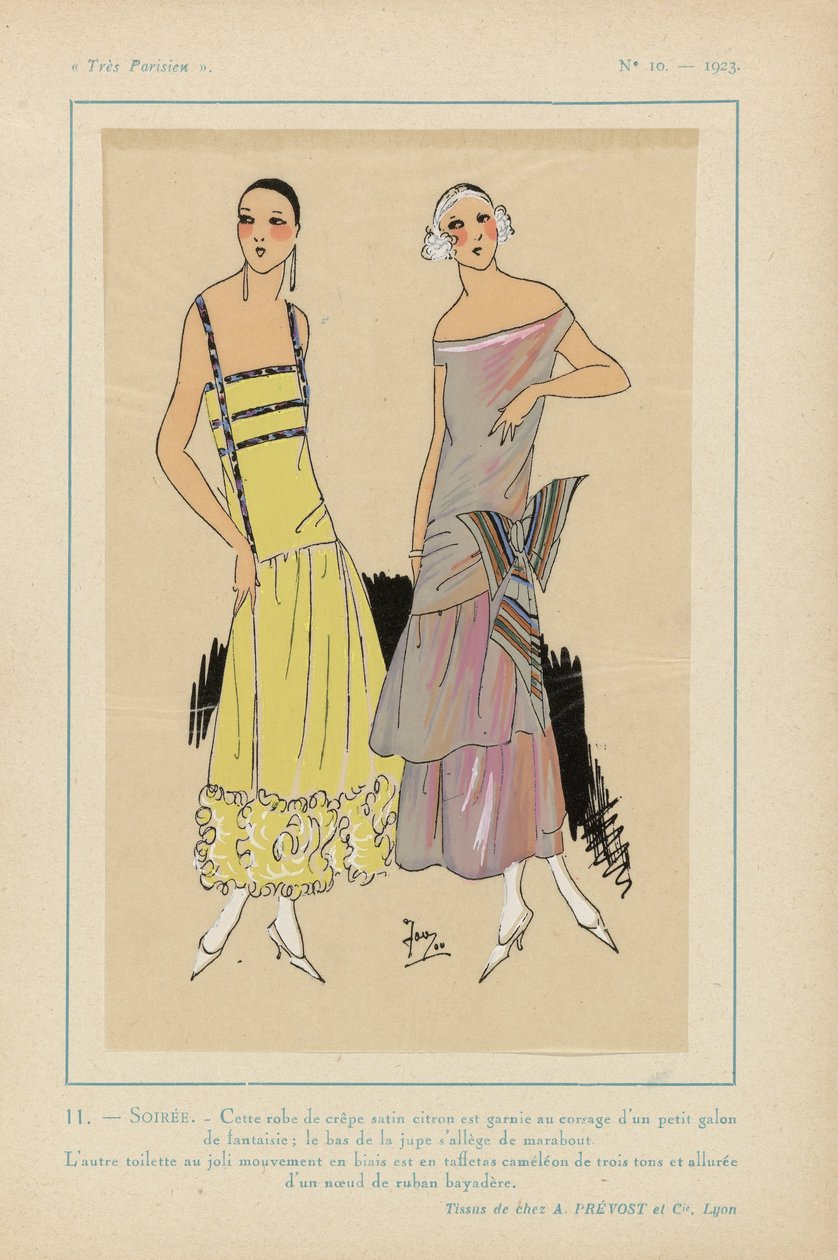 Très Parisien, 1923, Nr. 10: 11. - SOIRÉE. - Dieses Kleid aus Krepp... von Anonymous