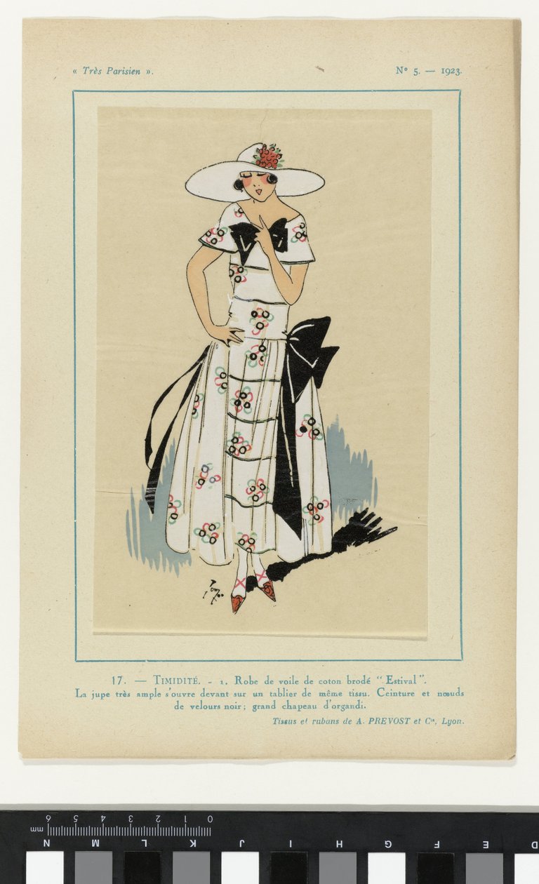 Sehr Pariserisch, 1923, Nr. 5: 17.- SCHÜCHTERNHEIT. - 1. Kleid aus Schleier... von Anonymous