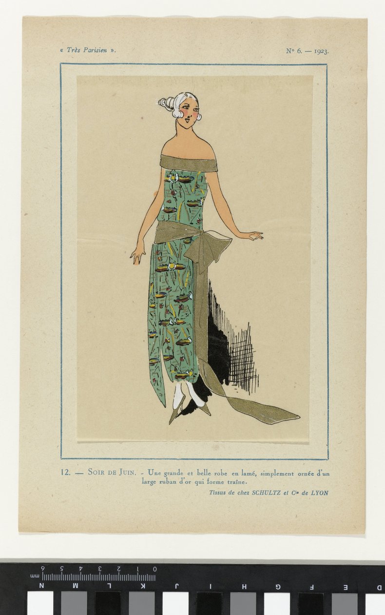 Très Parisien, 1923, Nr. 6: 12.- Abend im Juni. - Ein großes und schönes Kleid... von Anonymous