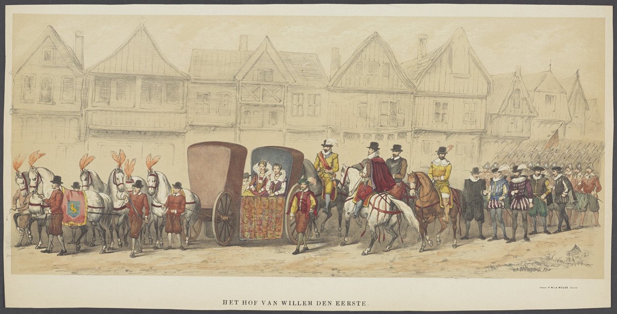 Utrechter Maskerade, Platte e: der Hof, 1856 von Anonymous