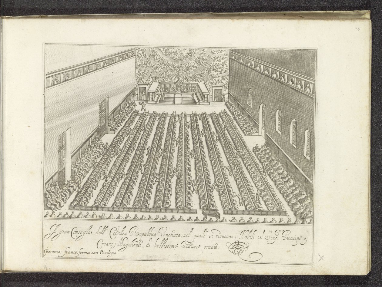 Versammlung in der Sala del Maggior Consiglio (Serie) von Anonymous