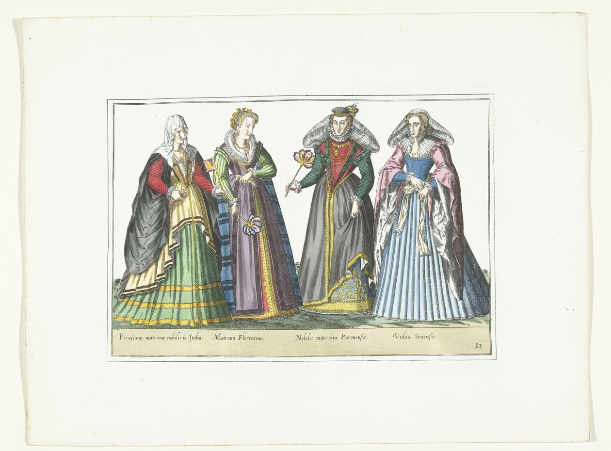 Vier Frauen in italienischer Mode, ca. 1580 von Anonymous