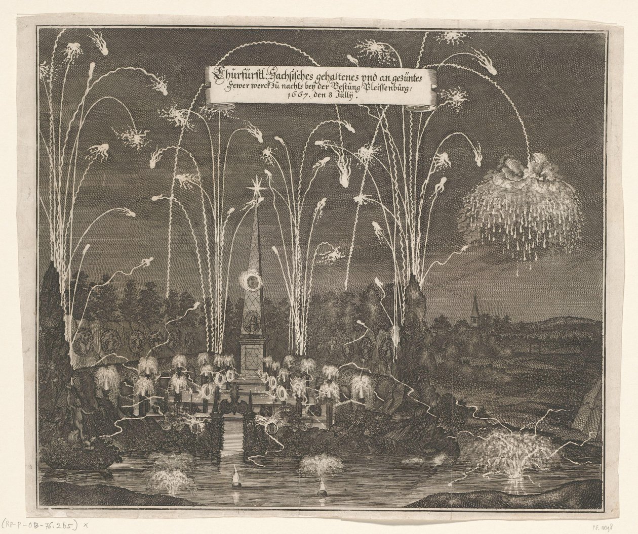 Feuerwerk bei der Pleißenburg, 8. Juli 1667 von Anonymous